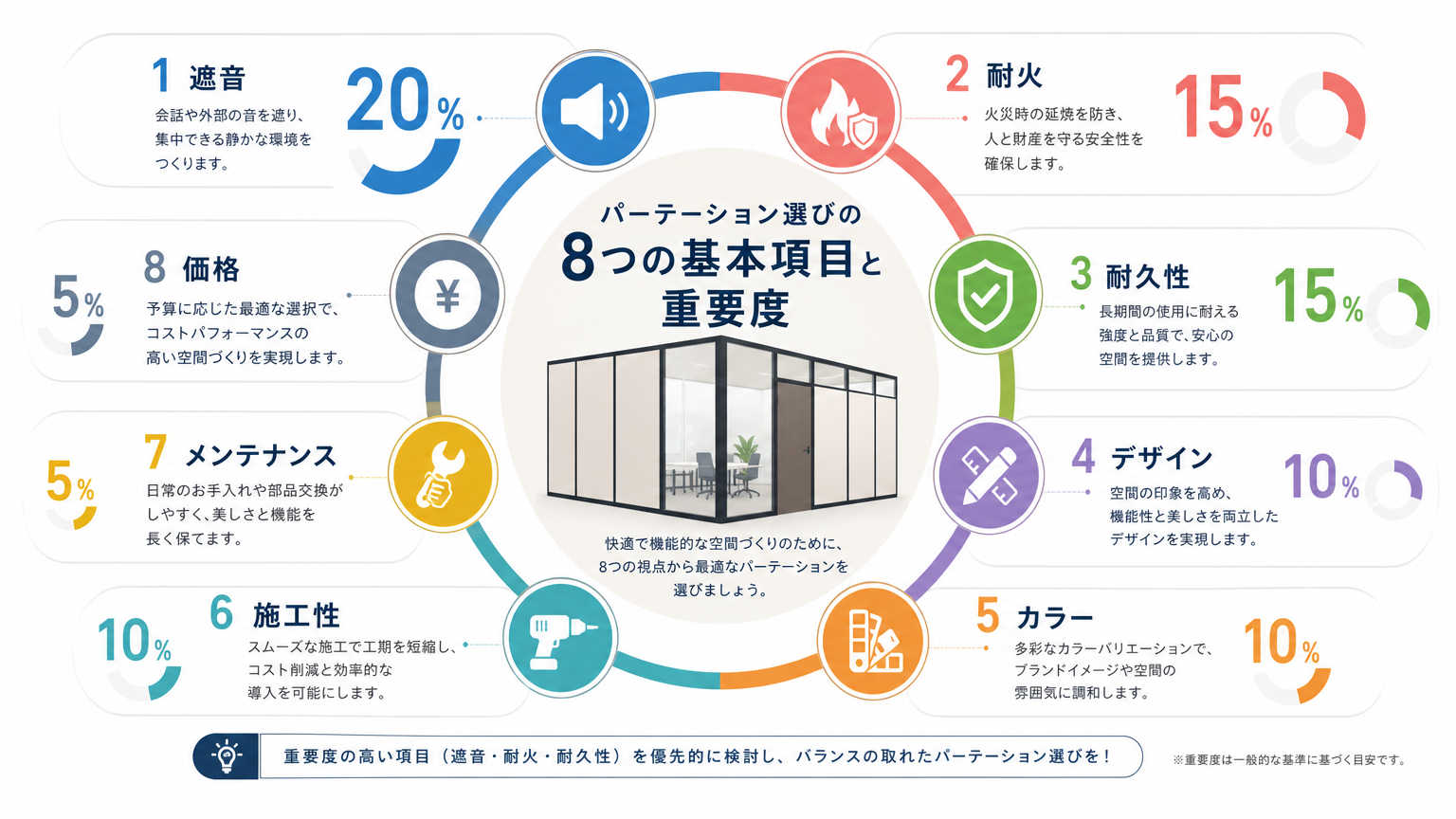 パーテーション製品比較で押さえるべき基本項目