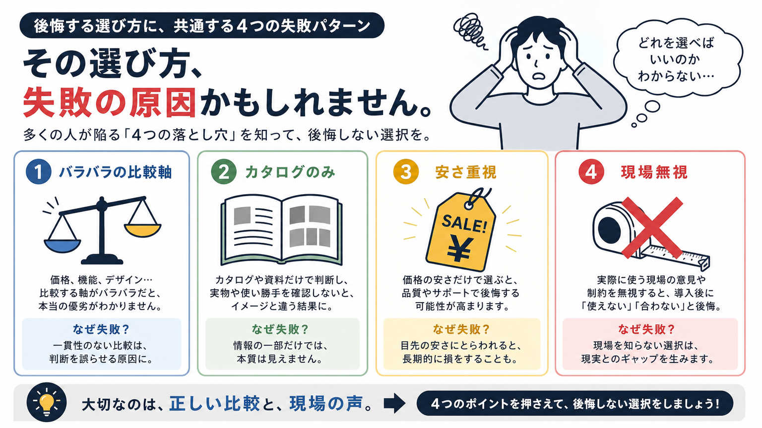 パーテーション製品比較で失敗しやすい理由